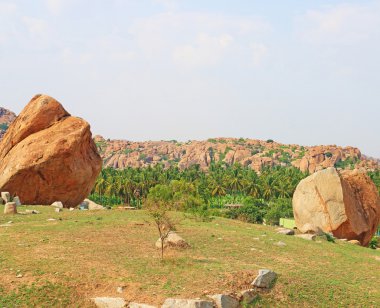 Nefes kesici ve büyük Hampi Unesco Dünya Mirası Site Karnatak