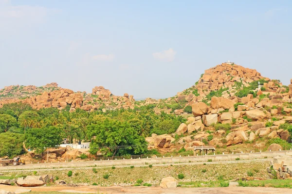 Bedøvelse og enorme Hampi UNESCO World Heritage Site Karnatak - Stock-foto