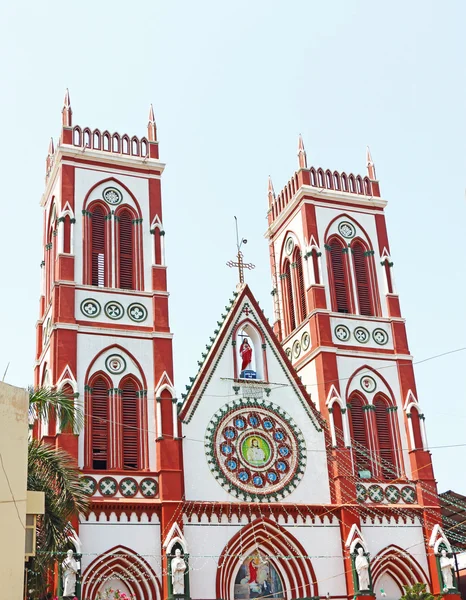 Igreja do Sagrado Coração ponducherry tamil nadu índia — Fotografia de Stock