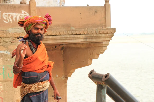 India holy men sadhu guru decorated — Stock Photo, Image