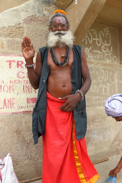 India hombres santos sadhu gurú decorado —  Fotos de Stock