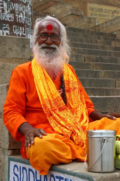 India holy men sadu guru decorated — Stock Photo, Image