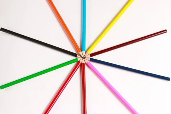 A display of colored pencils — Stock Photo, Image