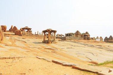 Nefes kesici ve büyük Hampi Unesco Dünya Mirası Site Karnatak