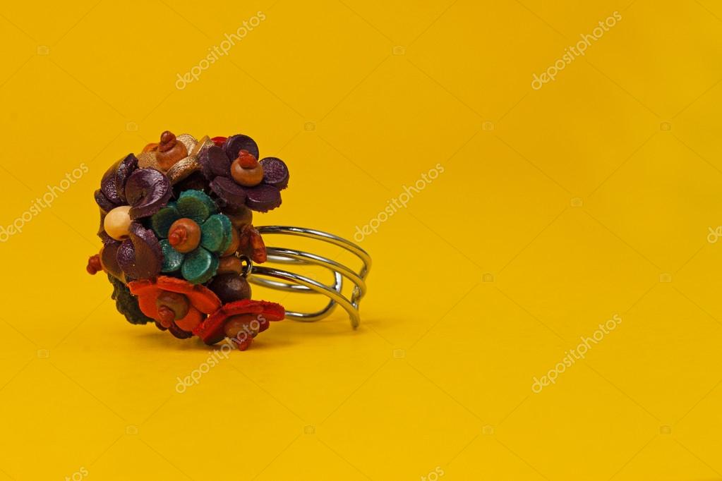 Colorful costume jewelry ring — Stock Photo © awesomeaki 62521065