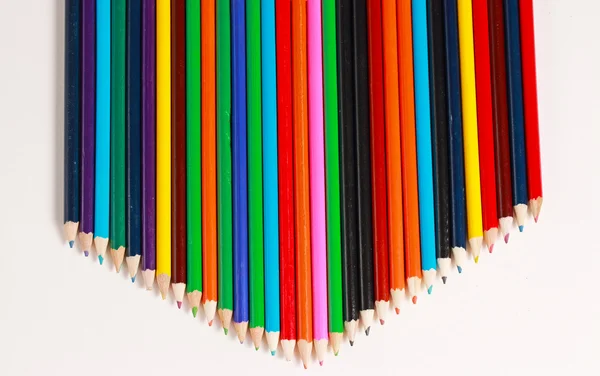 Uma exibição de lápis coloridos — Fotografia de Stock