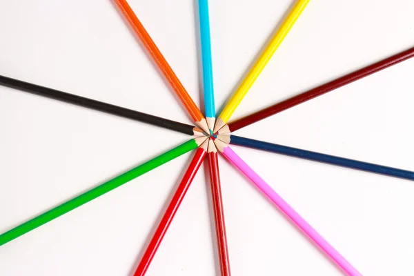 A display of colored pencils — Stock Photo, Image