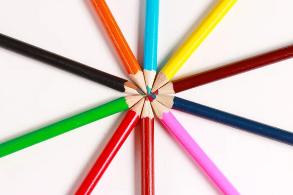 Un affichage de crayons de couleur — Photo