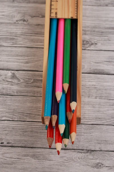 Display of colored pencils — Stock Photo, Image