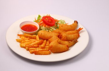 gevrek meyilli ve salata karides