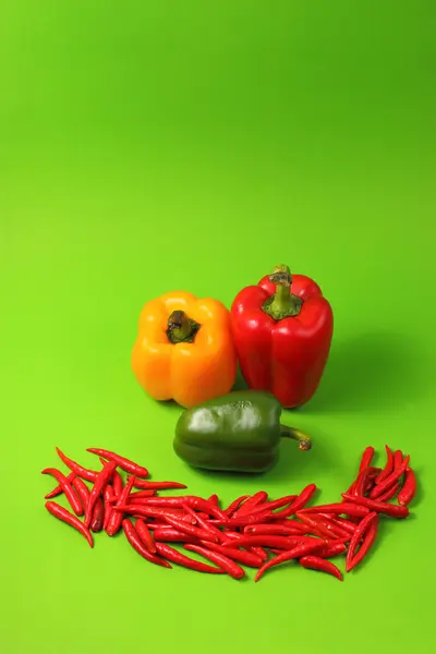 Piros chillis és paprika — Stock Fotó