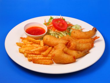 gevrek meyilli ve salata karides