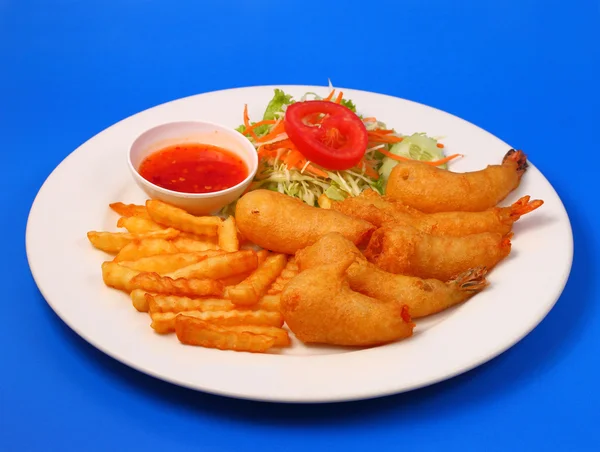 gevrek meyilli ve salata karides