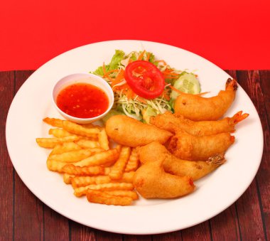 gevrek meyilli ve salata karides