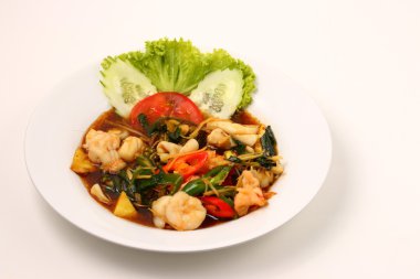 Deniz ürünleri stir fry