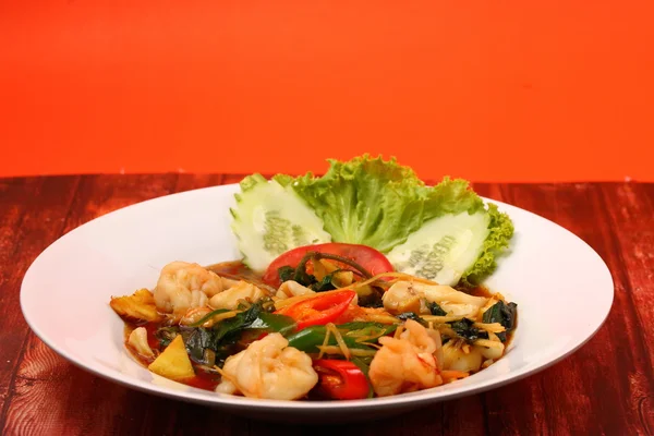 Seafood stir fry — Stock Photo, Image