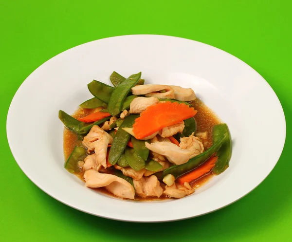 Thai chicken and string beans — Stock Photo, Image