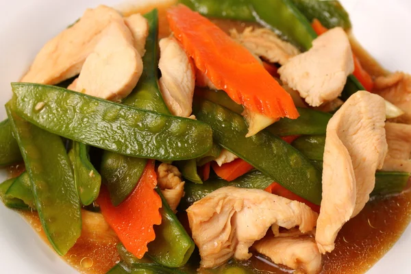 Thai chicken and string beans — Stock Photo, Image