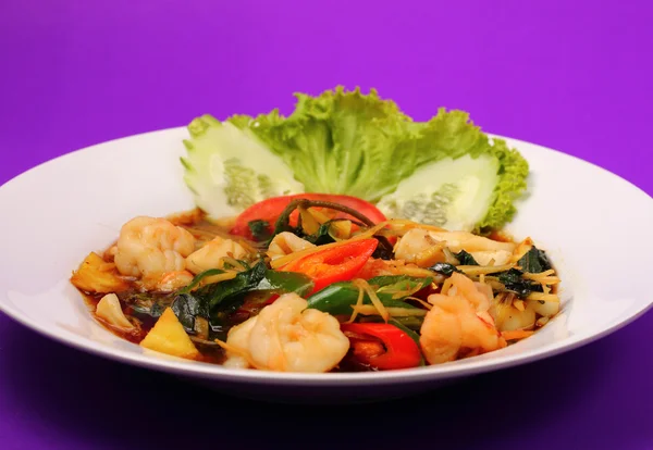 Seafood stir fry — Stock Photo, Image