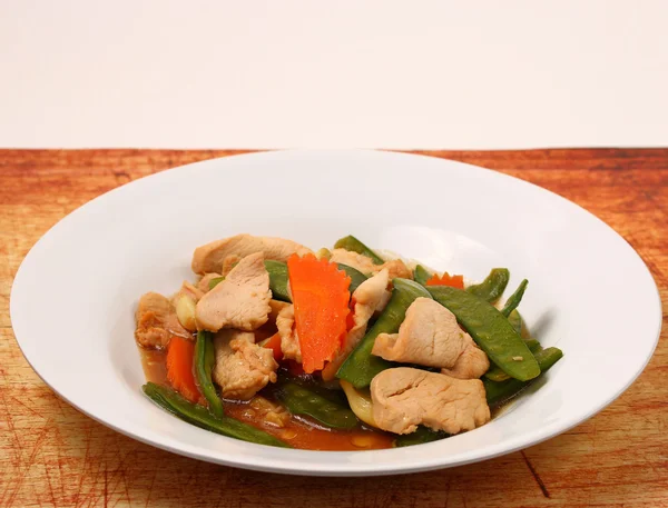 Thai chicken and string beans — Stock Photo, Image