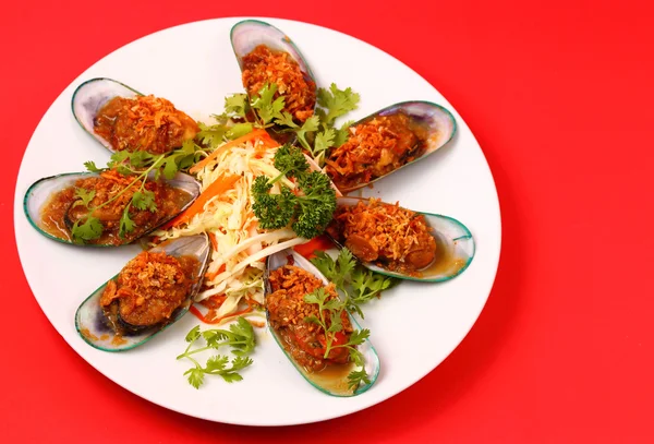 Baked mussels — Stock Photo, Image