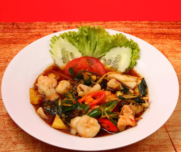 Seafood stir fry — Stock Photo, Image