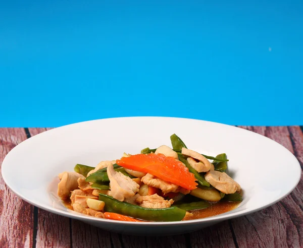 Thai chicken and string beans — Stock Photo, Image