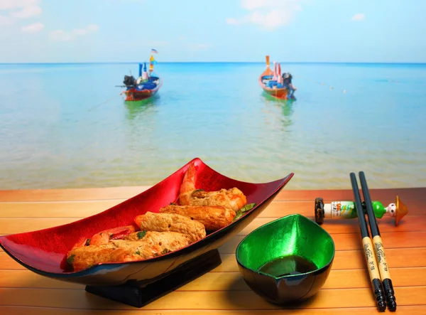 Deep fried shrimp and pork rolls — Stock Photo, Image