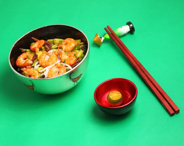 Vietnamese shrimp pho soup — Stock Photo, Image