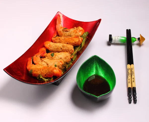 Deep fried shrimp and pork rolls — Stock Photo, Image