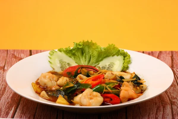 Seafood stir fry — Stock Photo, Image