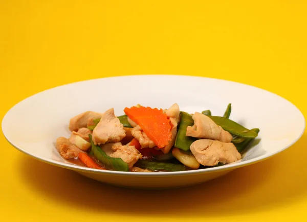 Thai chicken and string beans — Stock Photo, Image