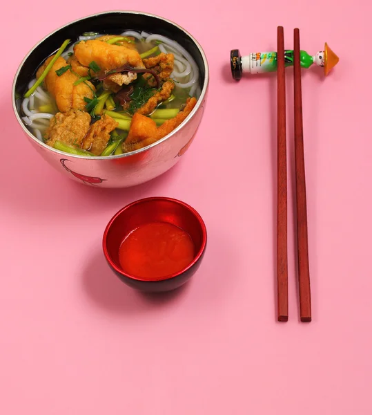 Vietnamees kip noodlesoep — Stockfoto