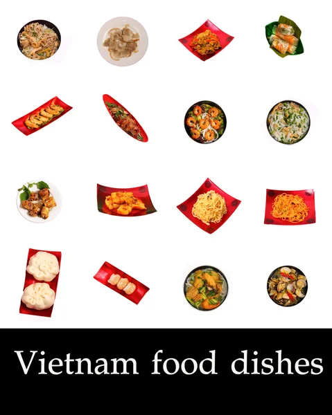 Vietnam set of isolated food dishes