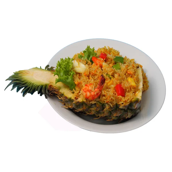 Riz au four isolé et fruits de mer à l'ananas — Photo