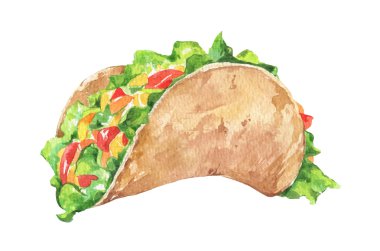 Taze sebze ile Meksika Taco. Geleneksel Meksika yemeği.