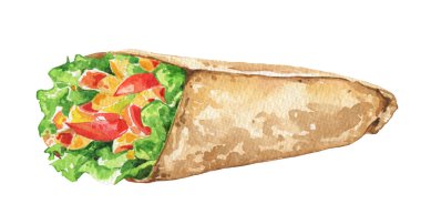 Meksikalı börek taze sebze ile. Geleneksel Meksika yemeği.