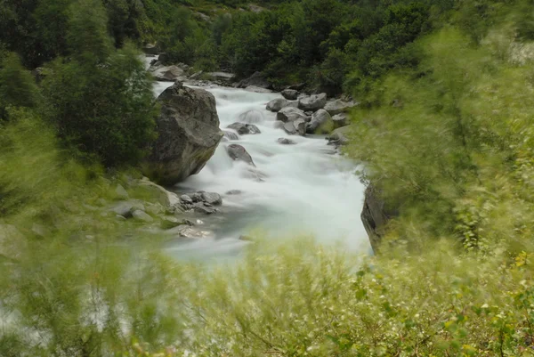 Longtime Exposure of a Mountain Creek — Stock Photo, Image