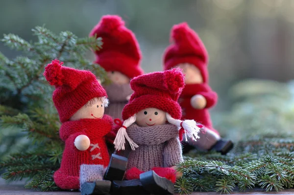 Group of sitting Gnomes — Stock Photo, Image