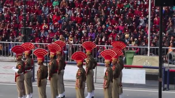 Wagah Border National Highway Wagah Hardo Rathan Amritsar Punjab January — стоковое видео