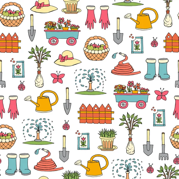 Garde elle çizilmiş renkli semboller ile vektör dikişsiz desen