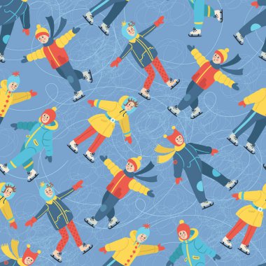 Artistik patinajda kusursuz bir şablon. Spor, patenciler, sporcular, sporcular, antrenmanlar, yarışmalar, hobi teması üzerine renkli bir çizgi film.