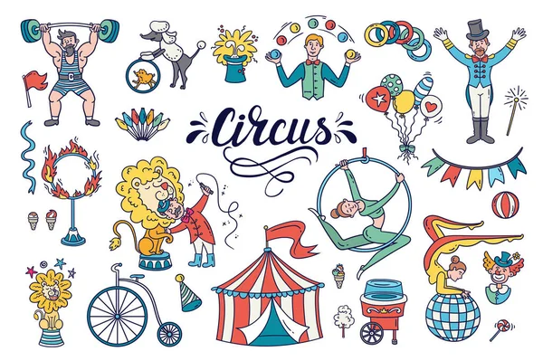Vector Cartoon Ingesteld Het Thema Van Circus Performance Theater Podium — Stockvector