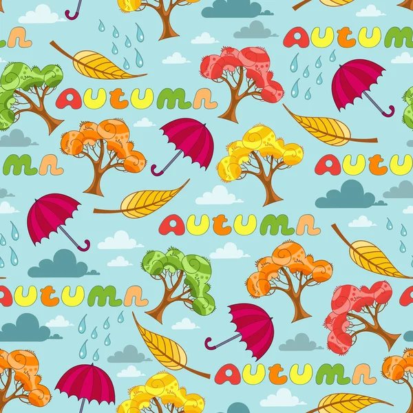 Vector pattern with symbols of autumn
