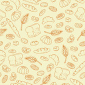 Vector pattern with hand drawn bakery products
