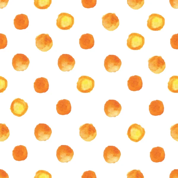 Vector akvarell mönster med orange droppar — Stock vektor