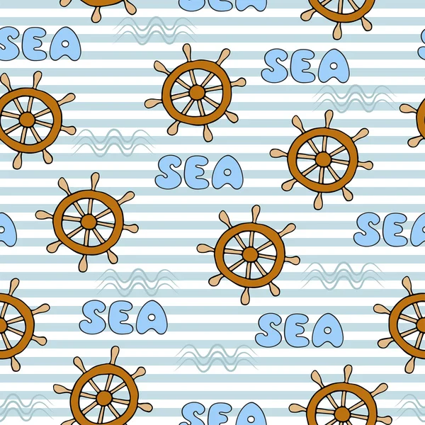 Vector seamless pattern on the theme of the sea — Stock Vector