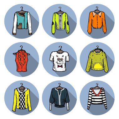 Kadınlar için kıyafet ile vektör çizim