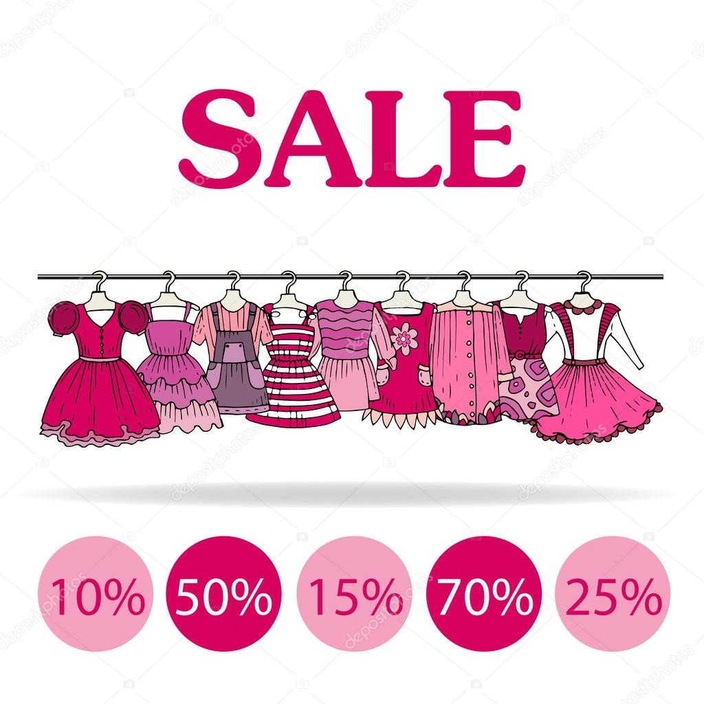 Sale Womens Clothing Vector Hand Drawn Stock Vector (Royalty Free)  354141470