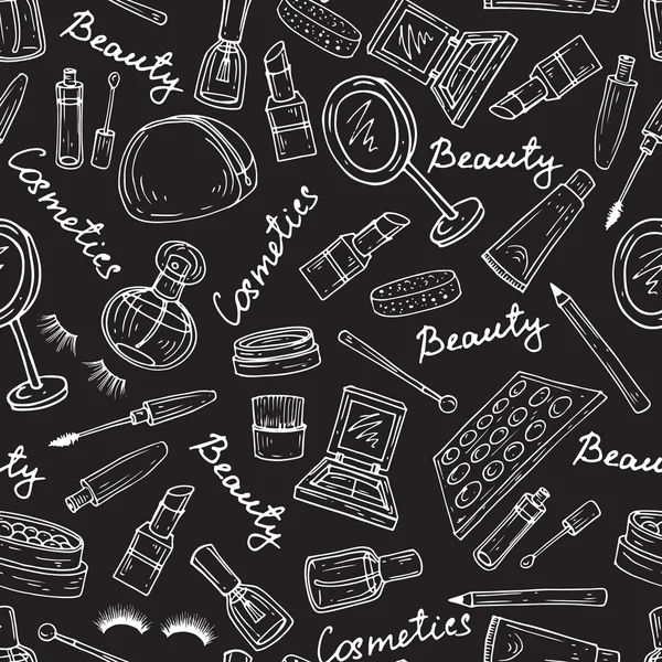 Vektör desen siyah kozmetik özniteliklerle
